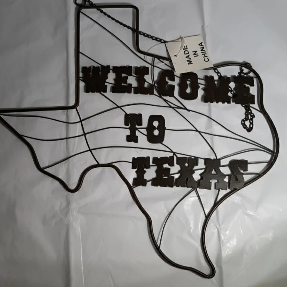 Welcome to Texas metal wall art
